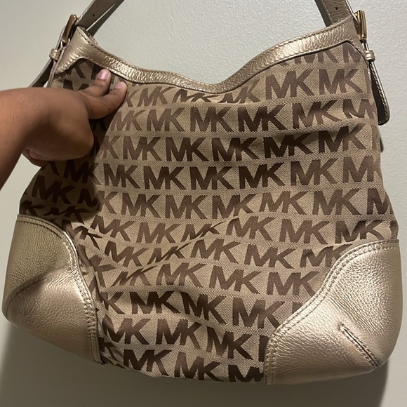 🦃Michael Kors gold and brown bag - Picture 3 of 6